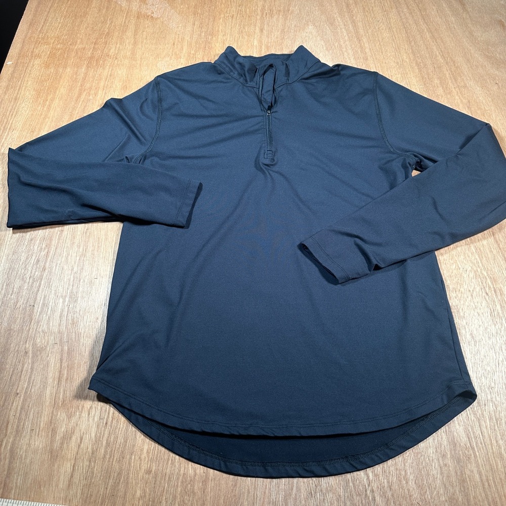 All in Motion Pullover Women Medium Black Quarter Zip Thumbhole Active Top